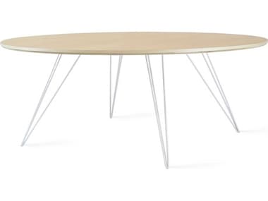 Tronk Design Williams 54" Oval Wood Maple White Coffee Table TROWILCOFMPLLGOVLWH