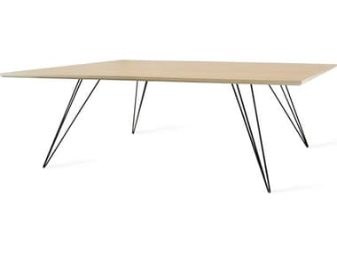 Tronk Design Williams 54" Rectangular Wood Maple Black Coffee Table TROWILCOFMPLLGRECBL