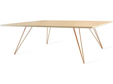 Tronk Design Williams 54" Rectangular Wood Maple Orange Coffee Table TROWILCOFMPLLGRECOR