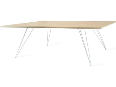 Tronk Design Williams 54" Rectangular Wood Maple White Coffee Table TROWILCOFMPLLGRECWH