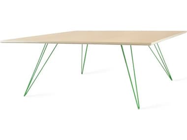 Tronk Design Williams 46" Square Wood Maple Green Coffee Table TROWILCOFMPLLGSQGN