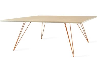 Tronk Design Williams 46" Square Wood Maple Orange Coffee Table TROWILCOFMPLLGSQOR