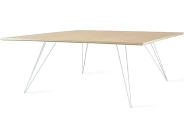Tronk Design Williams 46" Square Wood Maple White Coffee Table TROWILCOFMPLLGSQWH