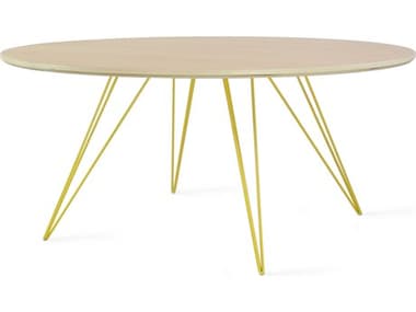 Tronk Design Williams Maple / Yellow 40'' Wide Round Coffee Table TROWILCOFMPLSMCIRYL