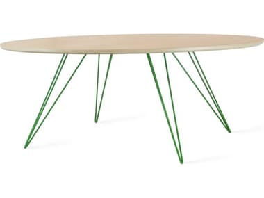 Tronk Design Williams 46" Oval Wood Maple Green Coffee Table TROWILCOFMPLSMOVLGN