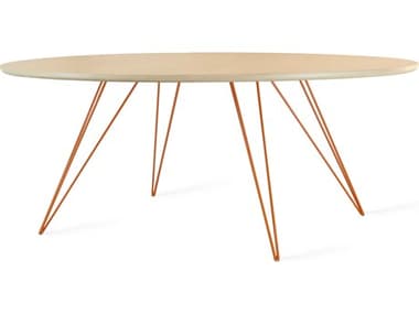 Tronk Design Williams 46" Oval Wood Maple Orange Coffee Table TROWILCOFMPLSMOVLOR