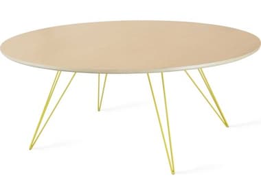 Tronk Design Williams Maple / Yellow 46'' Wide Oval Coffee Table TROWILCOFMPLSMOVLYL