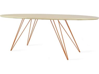 Tronk Design Williams Maple / Orange 54'' Wide Oval Coffee Table TROWILCOFMPLXSMOVLOR