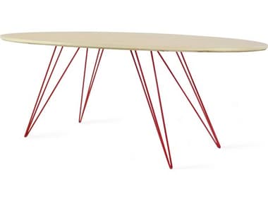 Tronk Design Williams Maple / Red 54'' Wide Oval Coffee Table TROWILCOFMPLXSMOVLRD