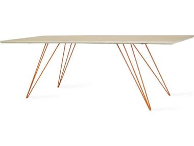 Tronk Design Williams Maple / Orange 54'' Wide Rectangular Coffee Table TROWILCOFMPLXSMRECOR
