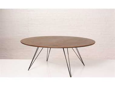 Tronk Design Williams 46" Oval Wood Coffee Table TROWILCOFWALLGOVLBL