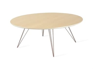 Tronk Design Williams Table Collection 54" Oval Wood Rose Copper Coffee TROWILCOFMPLLGOVLCP