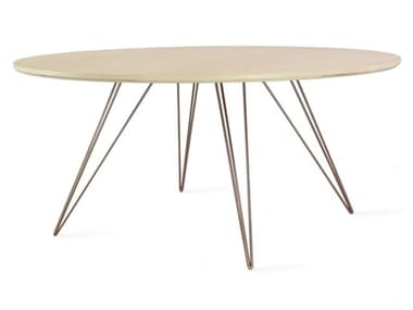Tronk Design Williams Table Collection 40" Round Wood Rose Copper Coffee TROWILCOFMPLSMCIRCP