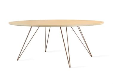 Tronk Design Williams Table Collection 46" Oval Wood Rose Copper Coffee TROWILCOFMPLSMOVLCP