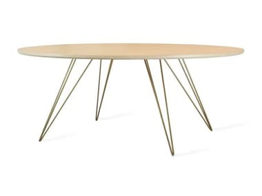 Tronk Design Williams Table Collection 46" Oval Wood Brassy Gold Coffee TROWILCOFMPLSMOVLGD