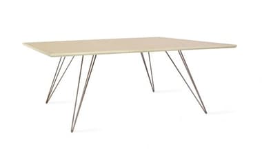 Tronk Design Williams Table Collection 46" Rectangular Wood Rose Copper Coffee TROWILCOFMPLSMRECCP