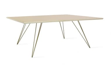 Tronk Design Williams Table Collection 46" Rectangular Wood Brassy Gold Coffee TROWILCOFMPLSMRECGD