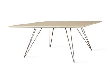 Tronk Design Williams Table Collection 40" Square Wood Rose Copper Coffee TROWILCOFMPLSMSQCP