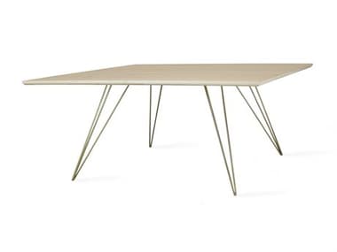 Tronk Design Williams Table Collection 40" Square Wood Brassy Gold Coffee TROWILCOFMPLSMSQGD