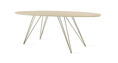 Tronk Design Williams Table Collection 54" Oval Wood Brassy Gold Coffee TROWILCOFMPLXSMOVLGD