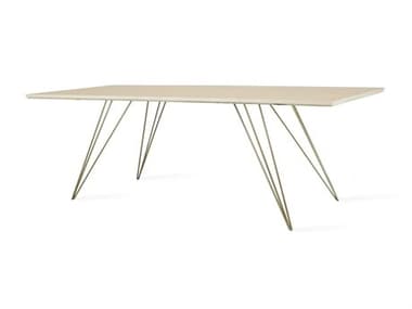 Tronk Design Williams Table Collection 54" Rectangular Wood Brassy Gold Coffee TROWILCOFMPLXSMRECGD