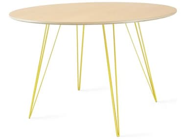 Tronk Design Williams 46" Round Wood Maple Yellow Dining Table TROWILDINMPLLGCIRYL