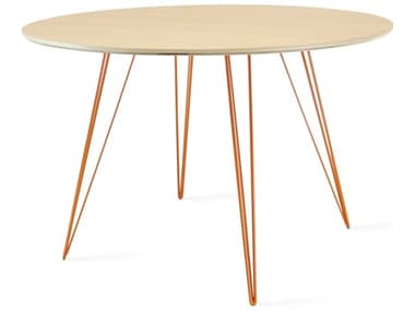Tronk Design Williams 54" Oval Wood Maple Orange Dining Table TROWILDINMPLLGOVLOR