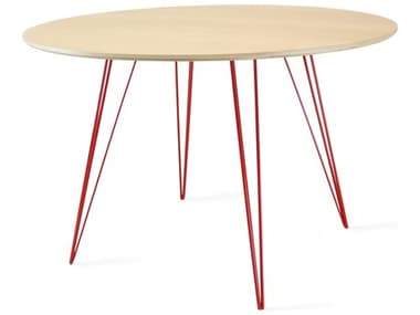 Tronk Design Williams 54" Oval Wood Maple Red Dining Table TROWILDINMPLLGOVLRD