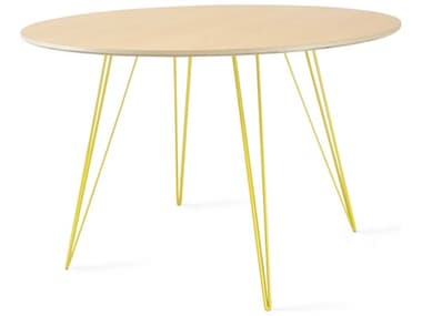 Tronk Design Williams 54" Oval Wood Maple Yellow Dining Table TROWILDINMPLLGOVLYL
