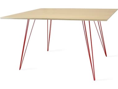 Tronk Design Williams 54" Rectangular Wood Maple Red Dining Table TROWILDINMPLLGRECRD