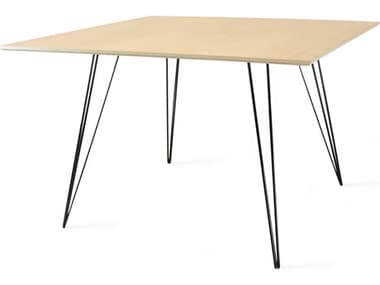 Tronk Design Williams 46" Square Wood Maple Black Dining Table TROWILDINMPLLGSQBL