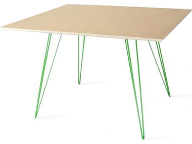 Tronk Design Williams 46" Square Wood Maple Green Dining Table TROWILDINMPLLGSQGN