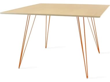 Tronk Design Williams 46" Square Wood Maple Orange Dining Table TROWILDINMPLLGSQOR