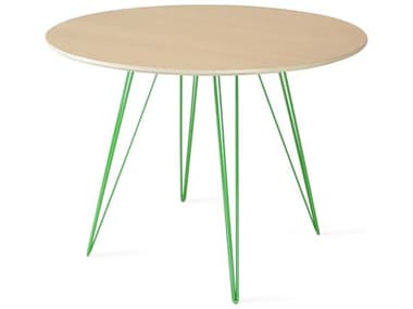 Tronk Design Williams 40" Round Wood Maple Green Dining Table TROWILDINMPLSMCIRGN