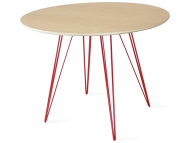 Tronk Design Williams 40" Round Wood Maple Red Dining Table TROWILDINMPLSMCIRRD