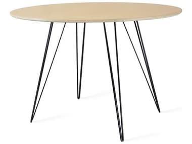 Tronk Design Williams 46" Oval Wood Maple Black Dining Table TROWILDINMPLSMOVLBL