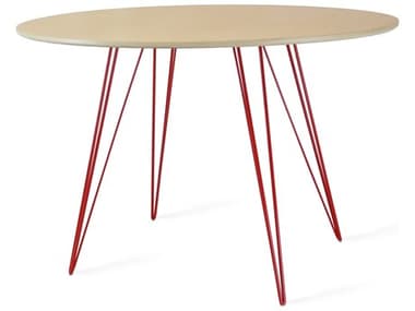 Tronk Design Williams 46" Oval Wood Maple Red Dining Table TROWILDINMPLSMOVLRD
