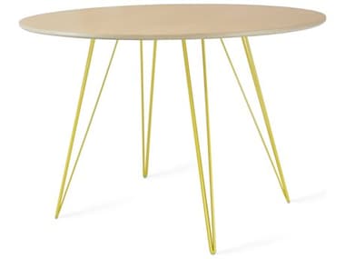 Tronk Design Williams 46" Oval Wood Maple Yellow Dining Table TROWILDINMPLSMOVLYL