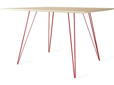 Tronk Design Williams 46" Rectangular Wood Maple Red Dining Table TROWILDINMPLSMRECRD