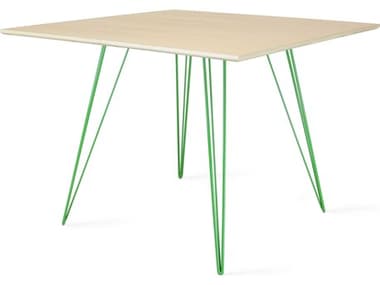 Tronk Design Williams 40" Square Wood Maple Green Dining Table TROWILDINMPLSMSQGN