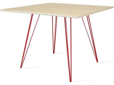 Tronk Design Williams 40" Square Wood Maple Red Dining Table TROWILDINMPLSMSQRD