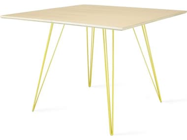 Tronk Design Williams 40" Square Wood Maple Yellow Dining Table TROWILDINMPLSMSQYL
