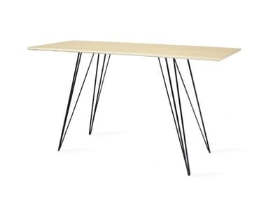 Tronk Design Williams 54" Black Beige Maple Wood Computer Desk Table Collection TROWILDINMPLXSMRECBL