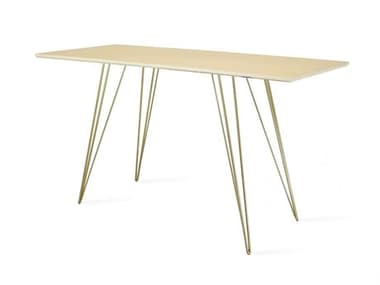 Tronk Design Williams 54" Brassy Gold Beige Maple Wood Computer Desk Table Collection TROWILDINMPLXSMRECGD