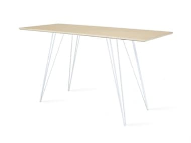 Tronk Design Williams 54" White Beige Maple Wood Computer Desk Table Collection TROWILDINMPLXSMRECWH