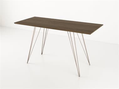 Tronk Design Williams 54" Rose Copper Brown Walnut Wood Computer Desk Table Collection TROWILDINWALXSMRECCP