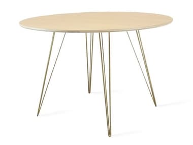 Tronk Design Williams Table Collection 54" Oval Wood Brassy Gold Dining TROWILDINMPLLGOVLGD