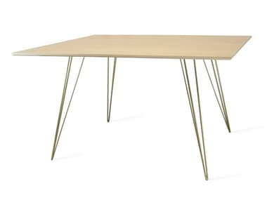 Tronk Design Williams Table Collection 54" Rectangular Wood Brassy Gold Dining TROWILDINMPLLGRECGD