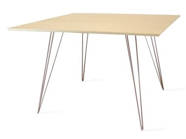 Tronk Design Williams Table Collection 46" Square Wood Rose Copper Dining TROWILDINMPLLGSQCP