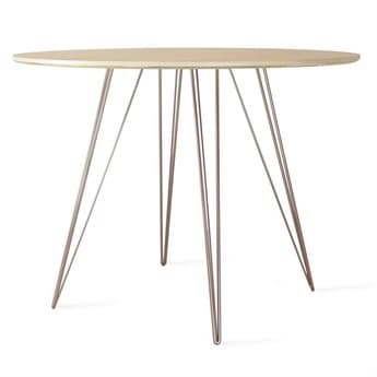 Tronk Design Williams Table Collection 40" Round Wood Rose Copper Dining TROWILDINMPLSMCIRCP